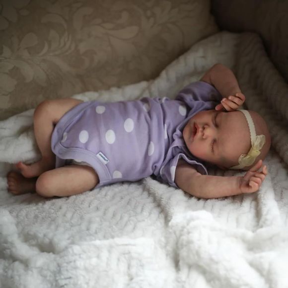 Sleeping Reborn Baby Doll Girl Soft Vinyl Silicone Lifelike  Reborn Baby Dolls Girl Full Vinyl Soft Body Sleeping Kids Gift Box For 3+ 8 Inch